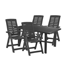 Sitzgarnitur Gartenm�bel Gartengarnitur 5-teilig anthrazit