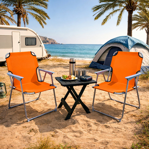 3tlg Campingm�bel Outdoorm�bel Klapptisch Campingstuhl klappbar orange