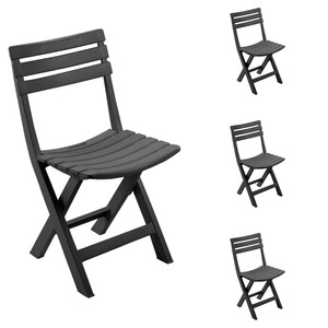 4er Set Kunststoff Klappstuhl Gartenstuhl Klappstuhl Anthrazit