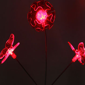 LED Blumenstecker Gartenstecker Deko Blume Blte Erdspie Libelle Solar H65cm