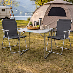 3-teiliges Campingm�bel Outdoorm�bel Set Alu L80xB60xH68cm Anthrazit