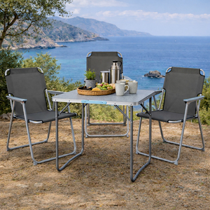 4-teiliges Campingm�bel Outdoorm�bel Set Alu L80xB60xH68cm Anthrazit