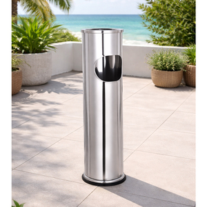 XL Standaschenbecher Windaschenbecher M�lleimer Outdoor Chrom