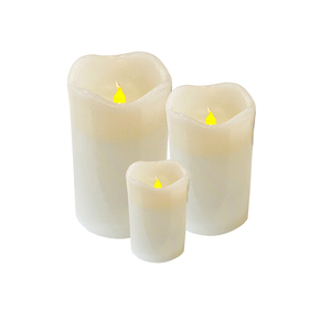 3er LED - Echtwachs Kerzen Set mit LED und Timer