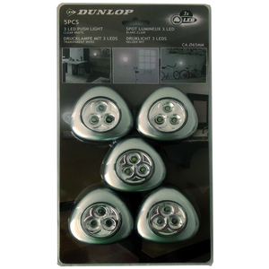 5 St�ck Dunlop Drucklampen Schranklampen mit 3 LEDs
