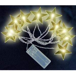 3 St�ck 10er LED Sternenlichterkette Sternenkette warmwei� L1,80m