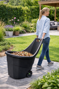 Schubkarre Gartenkarre Handwagen Gartentrolley 55Liter Schwarz 