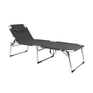 XXL Aluminium Gartenliege Anthrazit gepolstert L200xB70cm