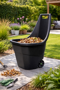 55 Liter Gartenkarre Schubkarre Handwagen Gartentrolley Schwarz