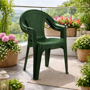 2x Stapelstuhl Gartenstuhl Outdoorstuhl Kunststoff Rattan-Optik Gr�n