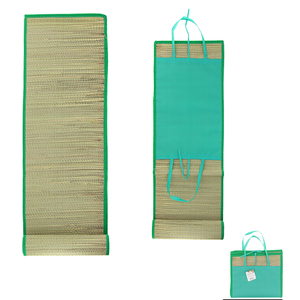 2er Set leichte Strandmatte Bastmatte Badematte Matte Tragegriffe 60x180cm Gr�n
