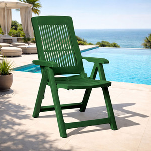 Klappstuhl Kunststoff Gr�n 5-Positionen