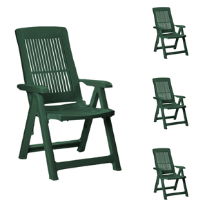 4er Set Kunststoff Gartenstuhl Klappsessel Klappstuhl Campingsessel Gr�n 5-Positionen