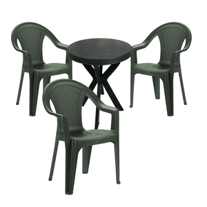 Sitzgarnitur Gartengarnitur Bistrogarnitur 4-teilig Gr�n Kunststoff