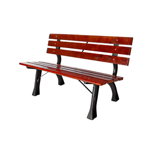 Stabile Sitzbank Parkbank Gartenbank Massivholz und Eisen 120 x 56 x 70 cm