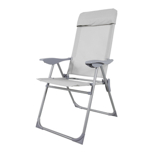 Camping Sessel Garten Klappstuhl Campingstuhl Alu 5 Positionen grau