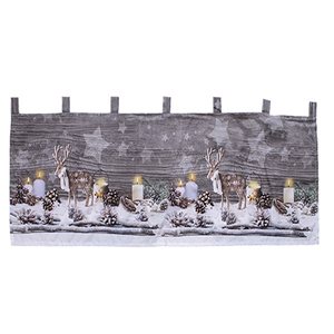 X-Mas Gardine Scheibengardine Weihnachten Fenstergardine mit LED