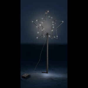 3D LED Weihnachtsstern Weihnachtsbeleuchtung 52 LEDs Batterie warmwei fr Auen