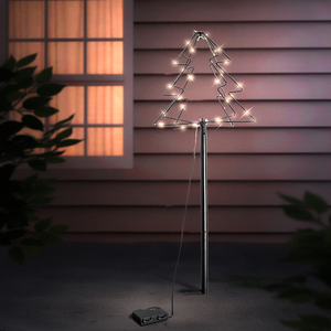 3D LED Weihnachtsbaum Weihnachtsbeleuchtung Tannenbaum 52 LEDs Batterie fr Auen