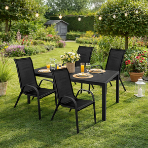 Gartengarnitur Sitzgarnitur 5-teilig 180x90cm Aluminium / Non-Wood 