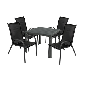 Gartengarnitur Sitzgarnitur 5-teilig 90x90cm Non-Wood Anthrazit