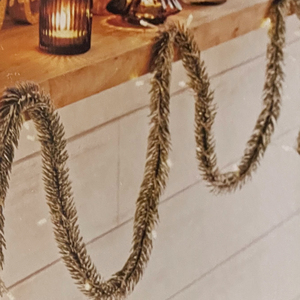 25 LED Tannengirlande und Kunstschnee 200cm Lichterkette 