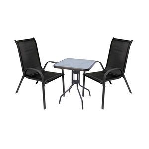 3-tlg. Bistro Garnitur Balkonset Tisch + 2 Stapelst�hle 60xH70cm