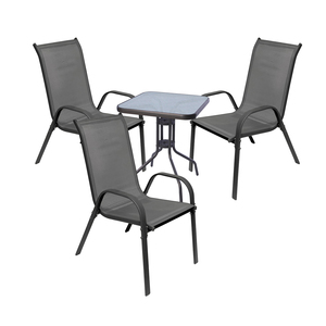 4-tlg. Bistro Garnitur Balkonset Garnitur Tisch + 3 Stapelst�hle