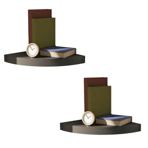 2er Set Eckregal Wandregal Schweberegal Schwarz Regal MDF 30x30cm