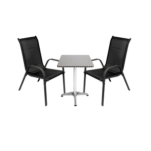 3-tlg. Bistro Garnitur Balkonset Garnitur Tisch + 2 Stapelst�hle