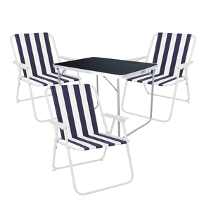 4-tlg Camping Set Gartenm�bel Campingtisch + 3 Campingstuhl Klappstuhl