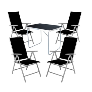 5-tlg Camping Set Gartenm�bel Campingtisch + 4 Campingstuhl Klappstuhl
