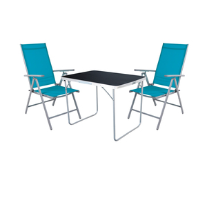 3-tlg Camping Set Gartenmbel Campingtisch + 2 Campingstuhl Klappstuhl