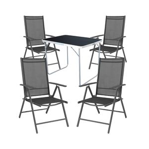 5-tlg Camping Set Gartenm�bel Campingtisch + 4 Campingstuhl Klappstuhl