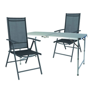  Outdoor Camping Sitzgarnitur schwarz 3-teilig  