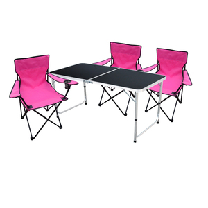 4-teiliges Campingm�bel Set Schwarz - Pink