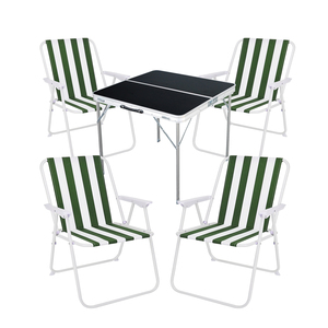 5-teiliges Campingm�bel Set Alu L80xB80xH70cm gr�n-wei�