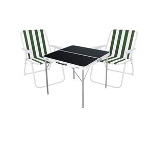 3-teiliges Campingm�bel Set Alu L80xB80xH70cm gr�n-wei�