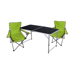 3-teiliges Campingm�bel Set Lime Tisch h�henverstellbar + St�hle