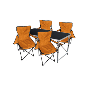 5-teiliges Campingm�bel Set Lime Tisch h�henverstellbar + St�hle