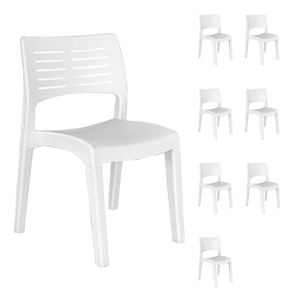 Gartenstühle Rattan-Optik Stapelstuhl Mokka Gartenstühle Set Kunststoff direkt | 8er bestellen stapelbar