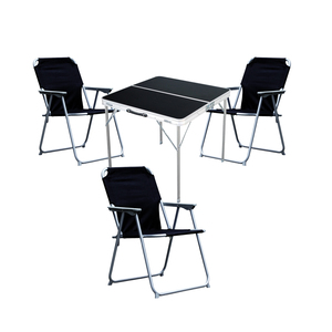4-teiliges Campingm�bel Set Alu L80xB80xH70cm schwarz
