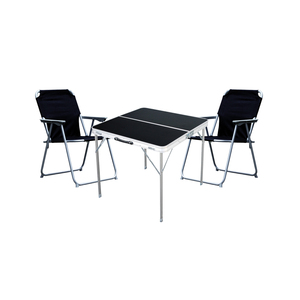 3-teiliges Campingm�bel Set Alu L80xB80xH70cm schwarz