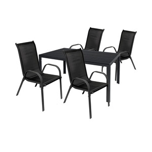 Gartengarnitur Sitzgarnitur 5-teilig 150x80cm Non-Wood Anthrazit