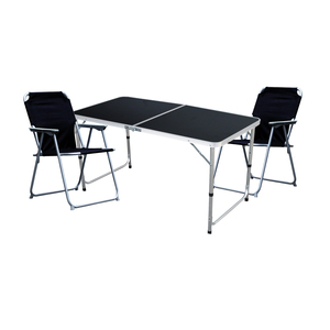 3-teiliges Campingm�bel Set Black Alu 120x60x58/70cm schwarz