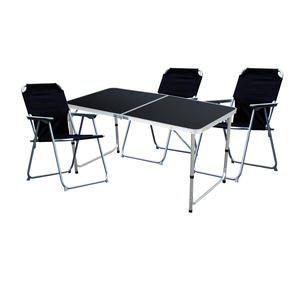 4-teiliges Campingm�bel Set Black Alu 120x60x58/70cm schwarz