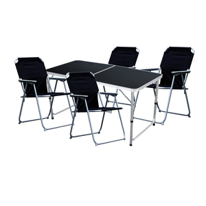 5-teiliges Campingm�bel Set Black Alu 120x60x58/70cm schwarz