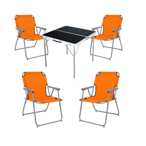 5-teiliges Campingm�bel Set Alu L80xB80xH70cm Orange