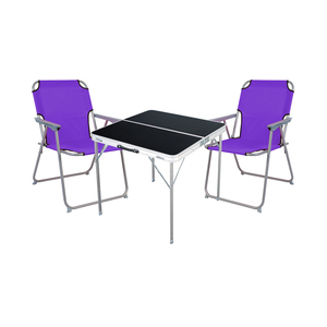 3-teiliges Campingm�bel Set Alu L80xB80xH70cm Lila