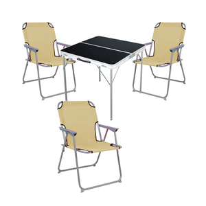 4-teiliges Campingm�bel Set Alu L80xB80xH70cm Beige